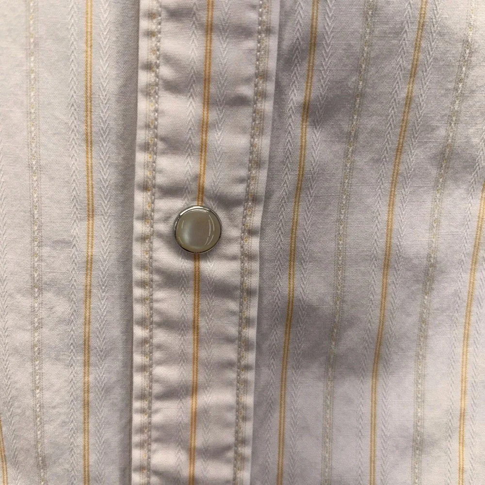 Banana Republic Mens y2k‎ Button Up Shirt Large Dove Preppy Pearl Snap Western